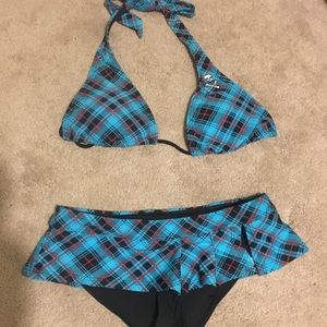 Plaid skirted bikini